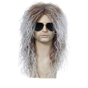 Amazon.co.jp: 80年代の男性のウィッグロックロックスター